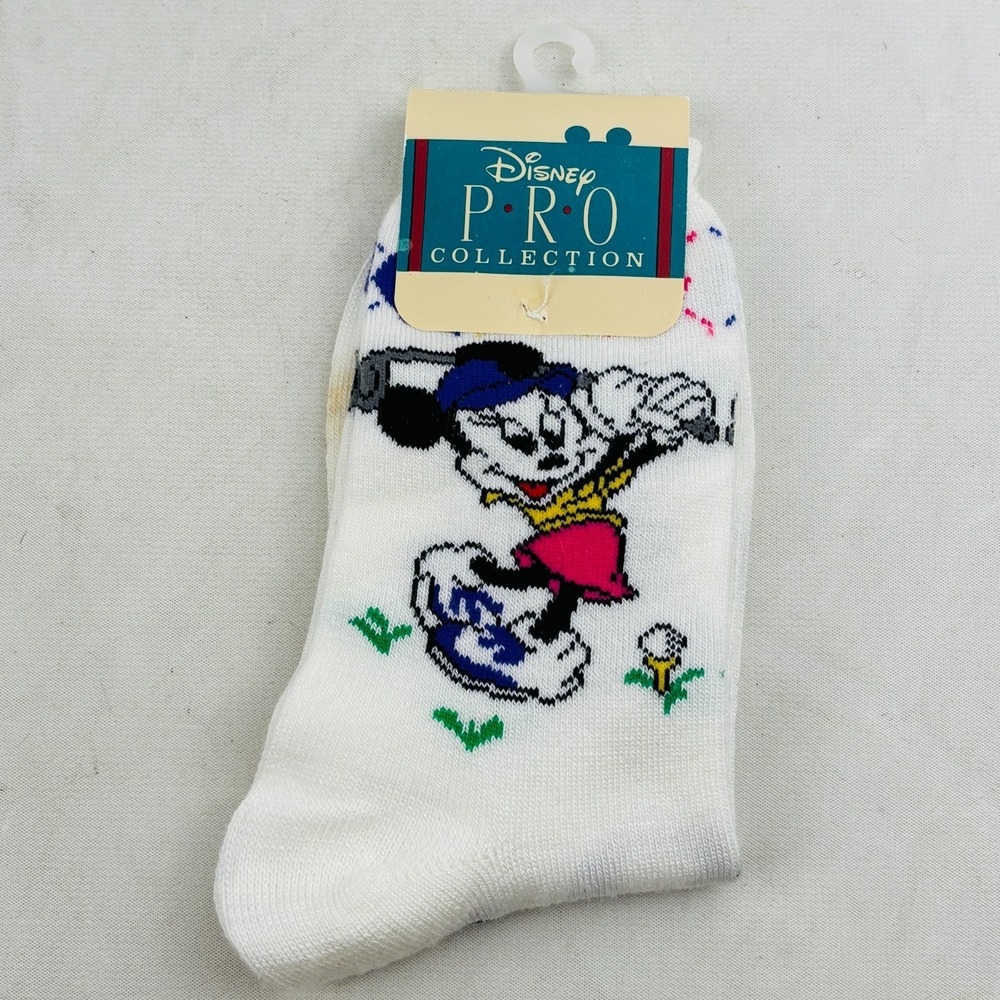 Vintage Disney Pro Collection Minnie Mouse Golf Socks Womens 9-11 Golf Ball Tee